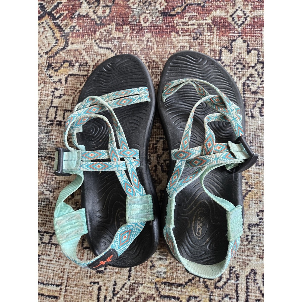 Chaco Hiking Sandals Womens 6 Zx2 Green Casual Strappy Logo